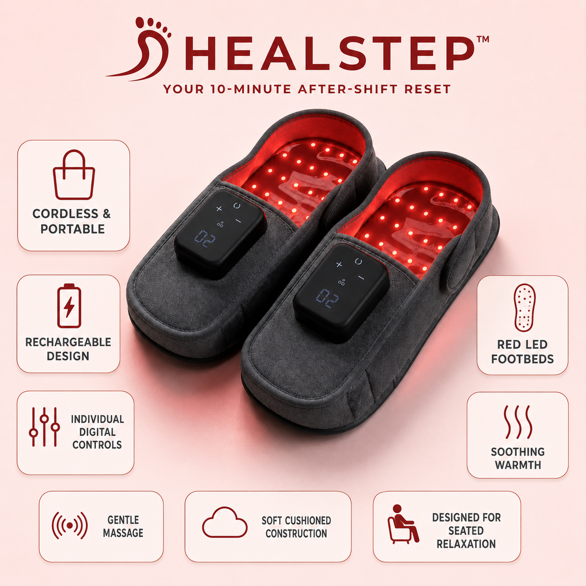 HealStep™ Red Light Therapy Slippers