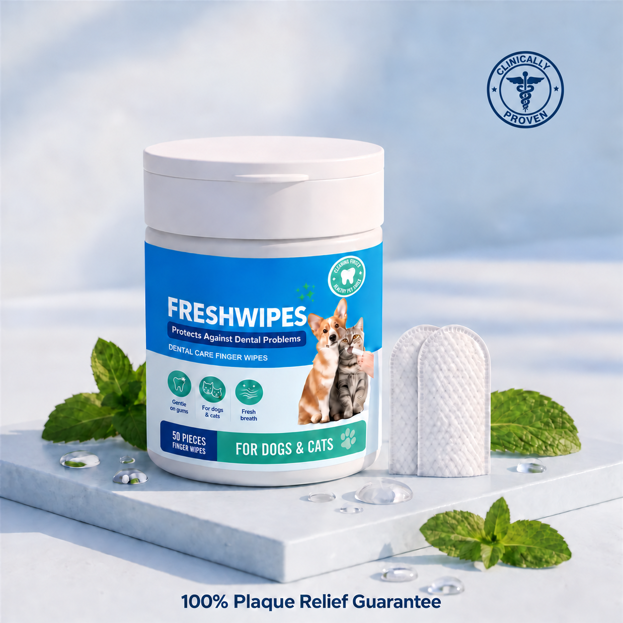 PAWVELL Plaque Relief  Wipes