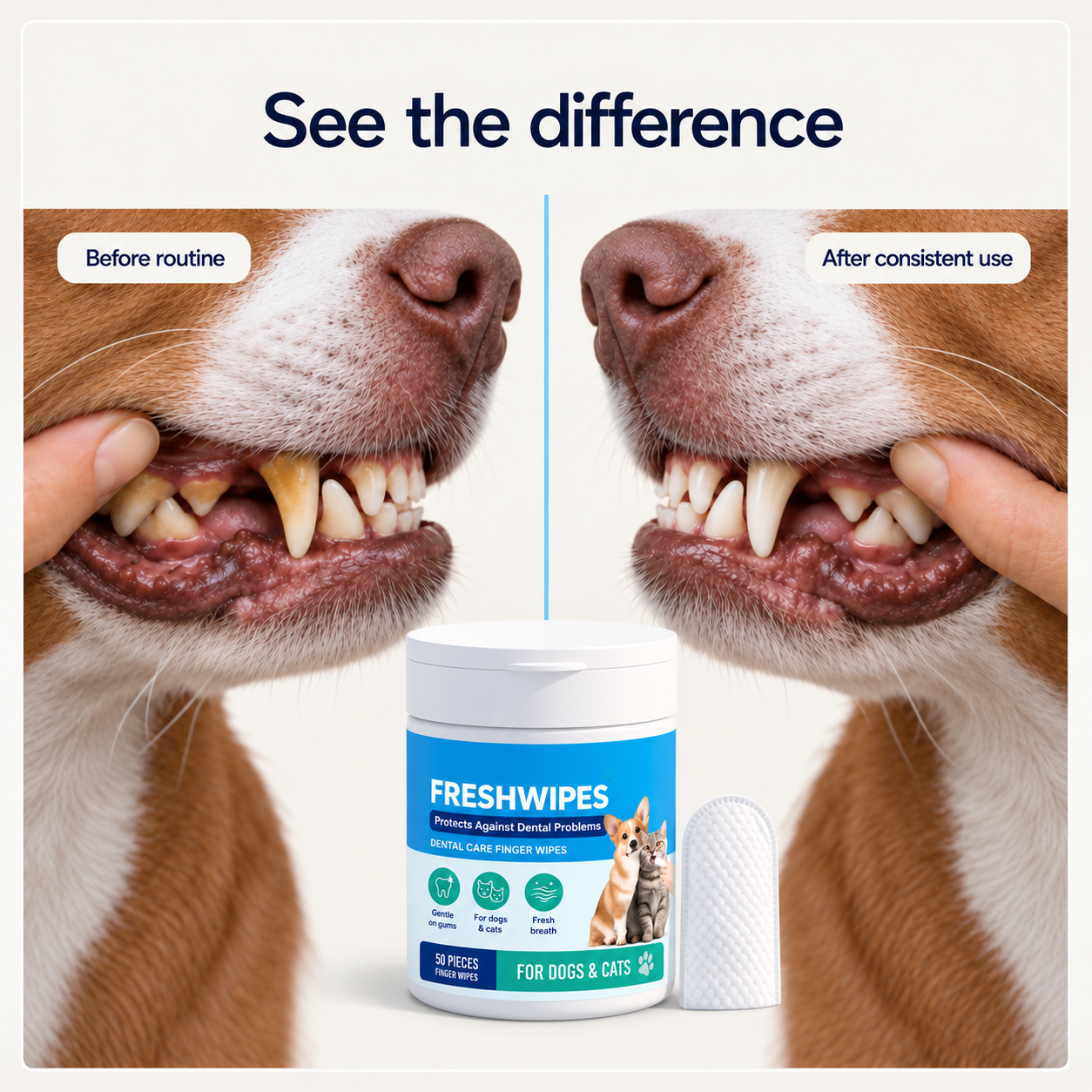 PAWVELL Plaque Relief  Wipes