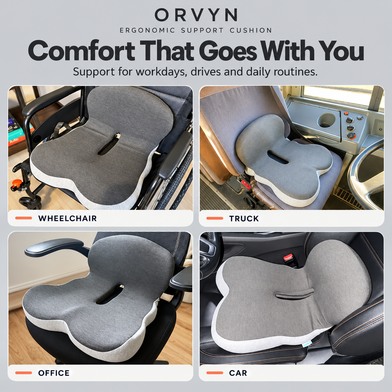 ORVYN Ergonomic Support Cushion