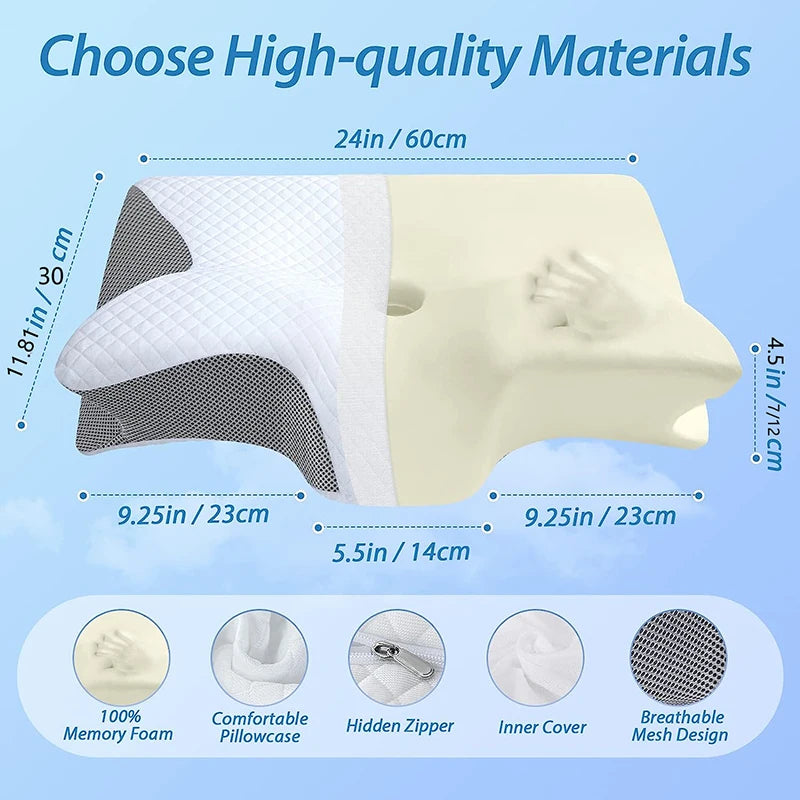 Ergonomic Contour Orthopedic Pillow for Neck Pain and Cervical