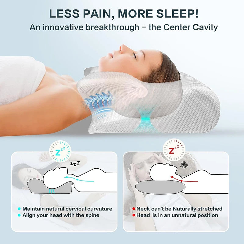 Ergonomic Contour Orthopedic Pillow for Neck Pain and Cervical
