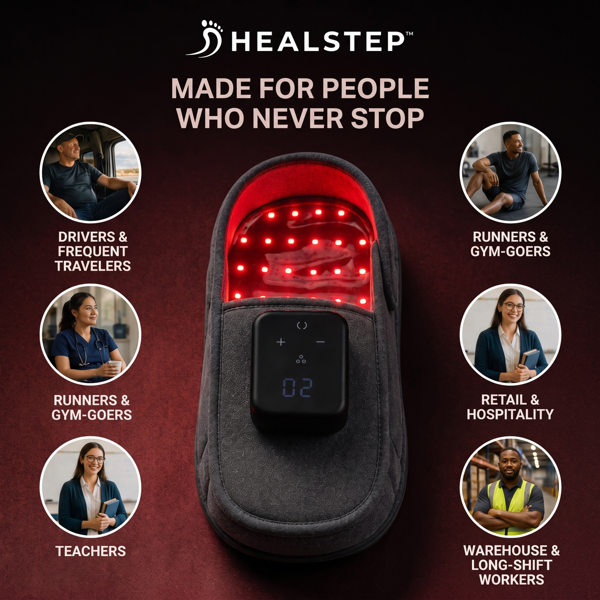 HealStep™ Red Light Therapy Slippers